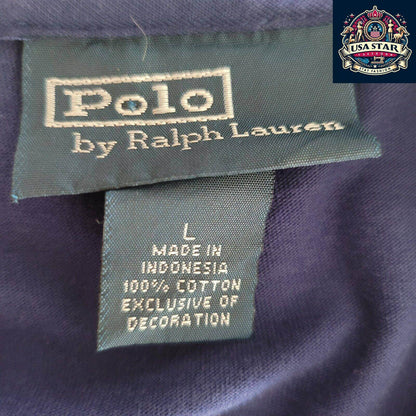 Polo Ralph Lauren T-Shirt Navy Blue Crew Neck L, 100% Cotton, Durable & Stylish Casual Wear - USASTARFASHION
