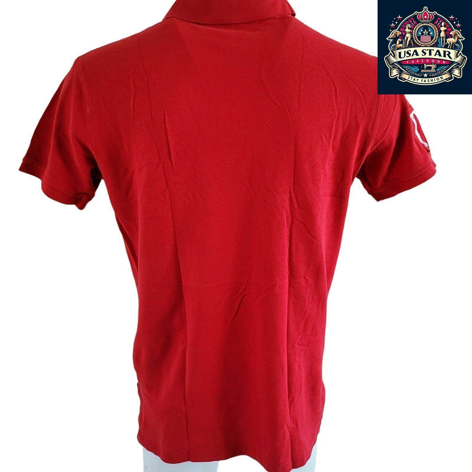 Polo Ralph Lauren T-Shirt Red for Men, Size L, 100% Cotton, Iconic Logo, Comfortable Fit - USASTARFASHION