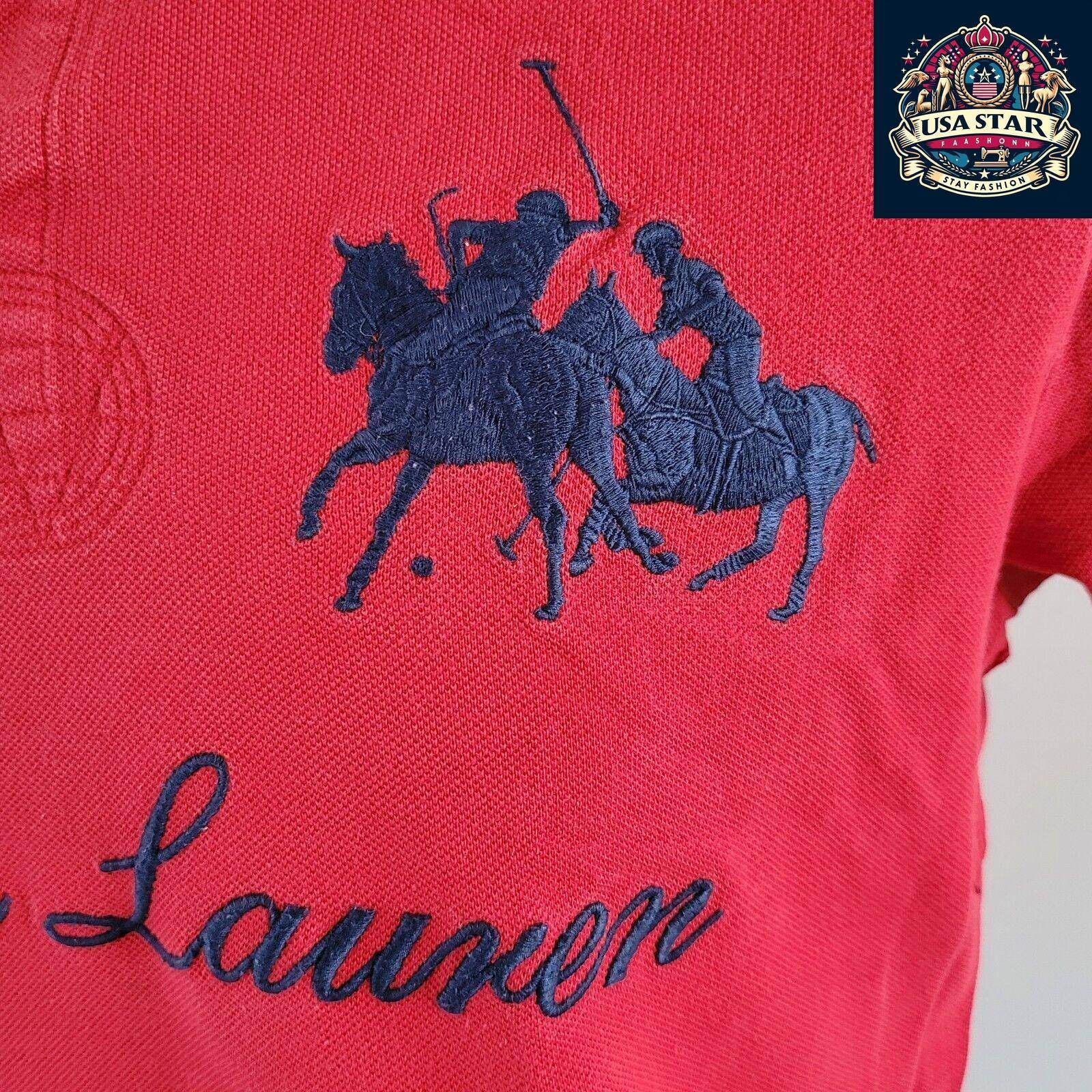 Polo Ralph Lauren T-Shirt Red for Men, Size L, 100% Cotton, Iconic Logo, Comfortable Fit - USASTARFASHION