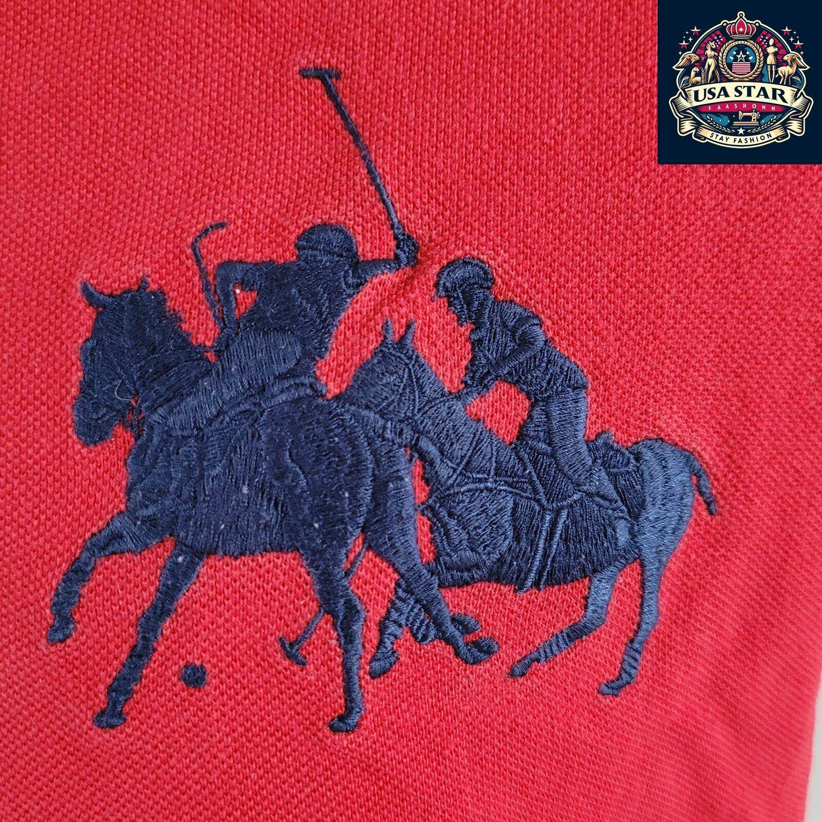 Polo Ralph Lauren T-Shirt Red for Men, Size L, 100% Cotton, Iconic Logo, Comfortable Fit - USASTARFASHION