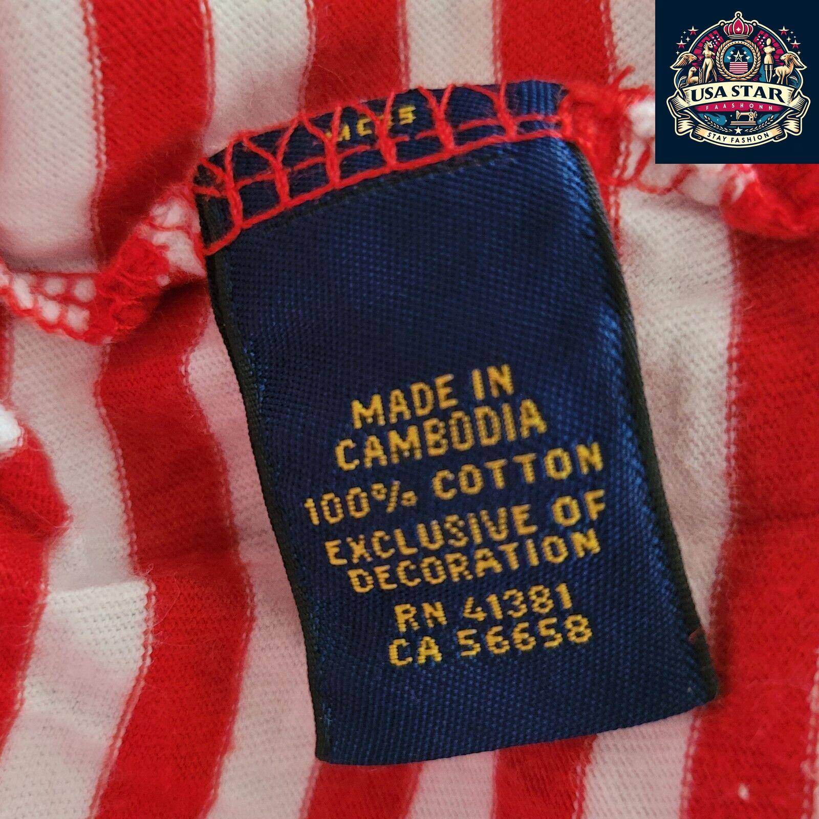 Polo Ralph Lauren T-Shirt XL | Red Striped Design | High - Quality Cotton Comfort - USASTARFASHION