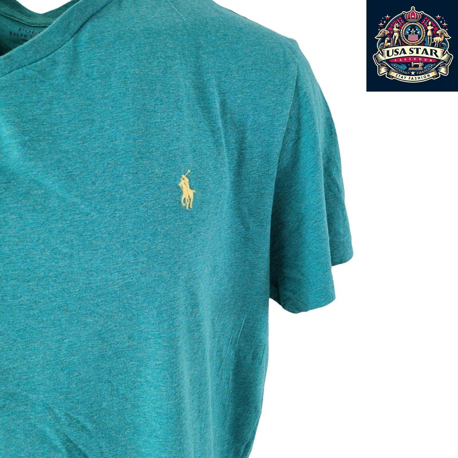 Polo Ralph Lauren V - Neck T-Shirt in XL Soft Cotton, Iconic Logo, Classic Design for Every Occasion - USASTARFASHION