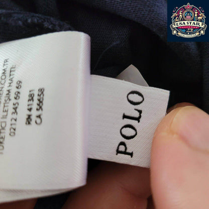 Polo Ralph Lauren V Neck T Shirt Navy Blue, Breathable Cotton, Timeless Style, Size Small - USASTARFASHION