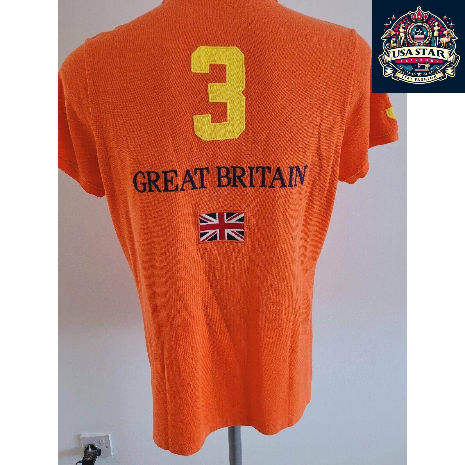 Polo Ralph Lauren Women's T-Shirt XL - Great Britain Graphic, Vintage Style, Comfortable Fit - USASTARFASHION