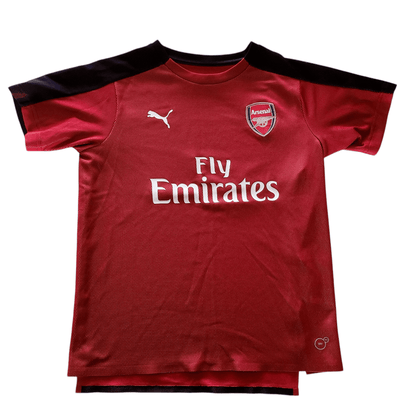 Puma Arsenal FC 2017/18 Junior Shirt - Red/Black - Size 11 - 12 Yrs - Fly Emirates Logo - USASTARFASHION