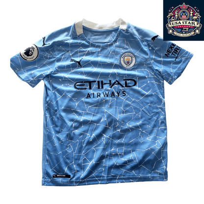Puma Manchester City Youth Home Jersey 10 LJ Medium - Boys Football Jersey, Durable & Breathable - USASTARFASHION