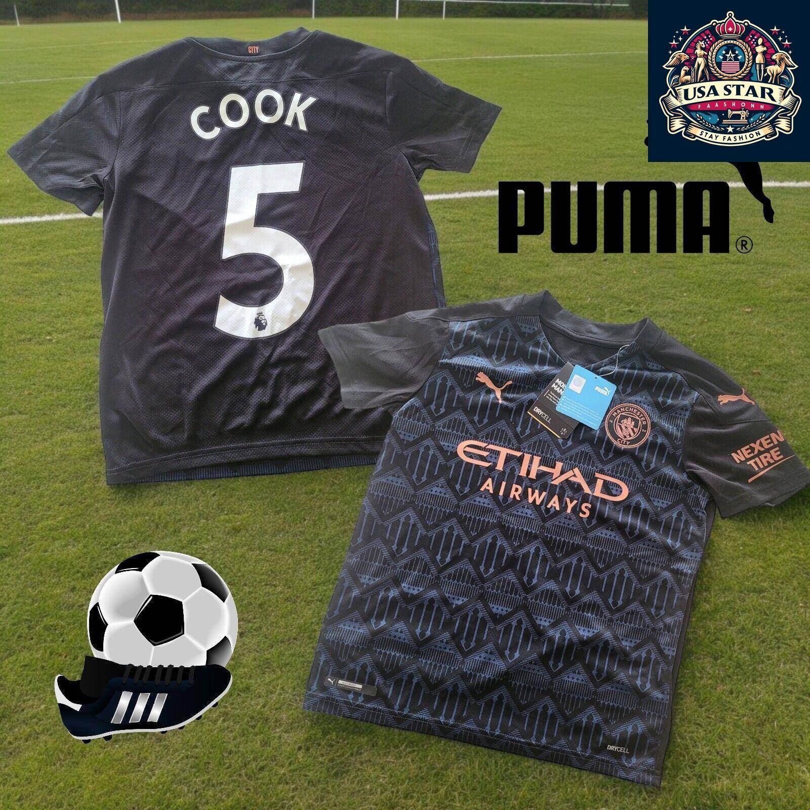 Puma Manchester City Youth Jersey Medium Black - Dark Denim, DryCELL Fabric, New With Tags - USASTARFASHION