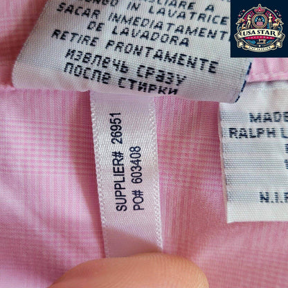 Ralph Lauren Custom Fit Shirt 15 1/2 Neck Size 39 Large - Elegant Design, Comfortable Wear - USASTARFASHION