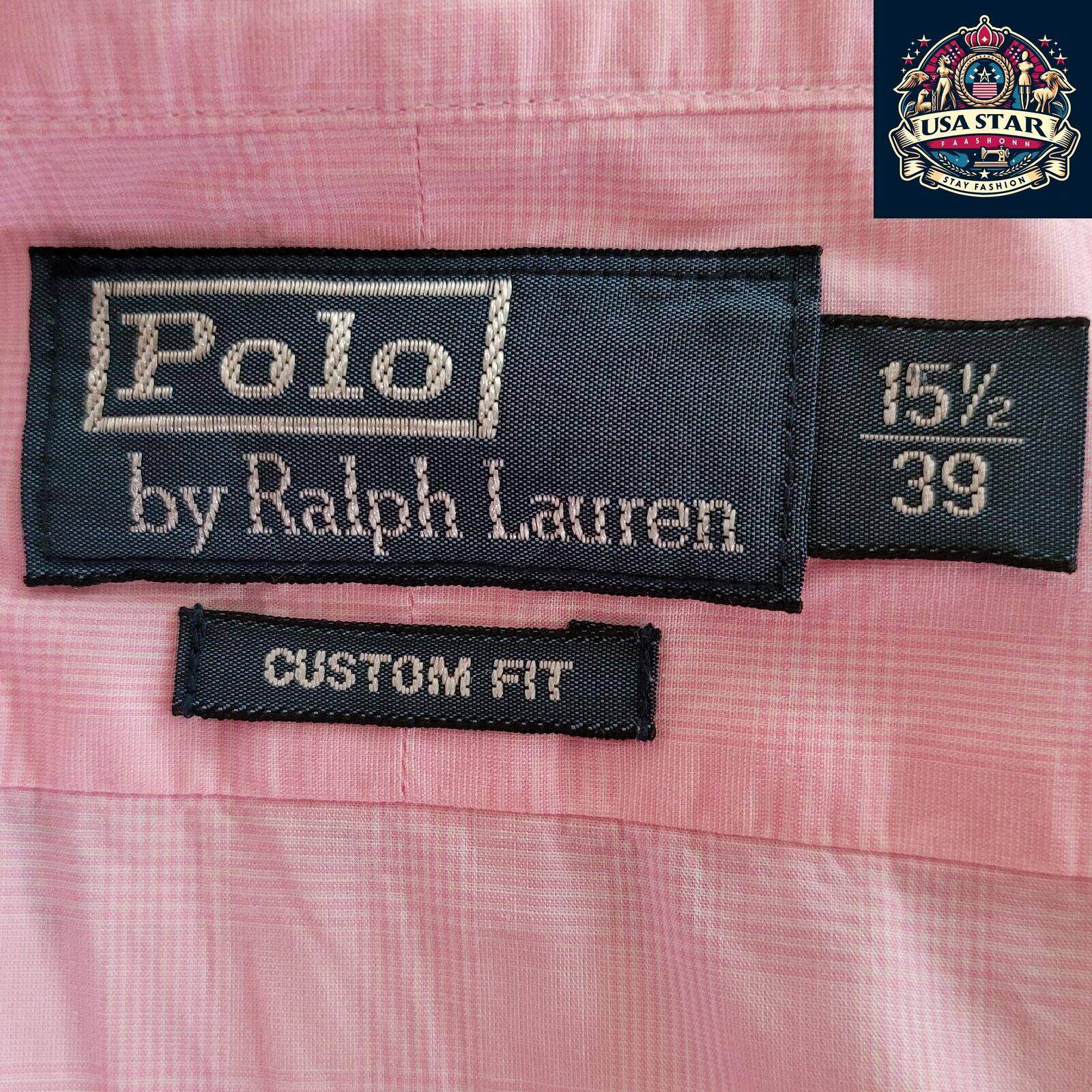 Ralph Lauren Custom Fit Shirt 15 1/2 Neck Size 39 Large - Elegant Design, Comfortable Wear - USASTARFASHION