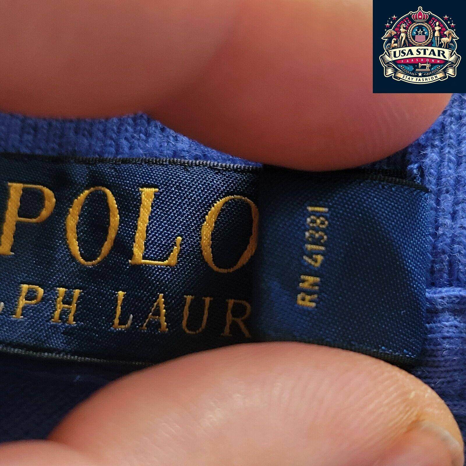 Ralph Lauren Men's Blue Polo Shirt Classic Fit Size L Short Sleeve 100% Cotton Casual Wear - USASTARFASHION