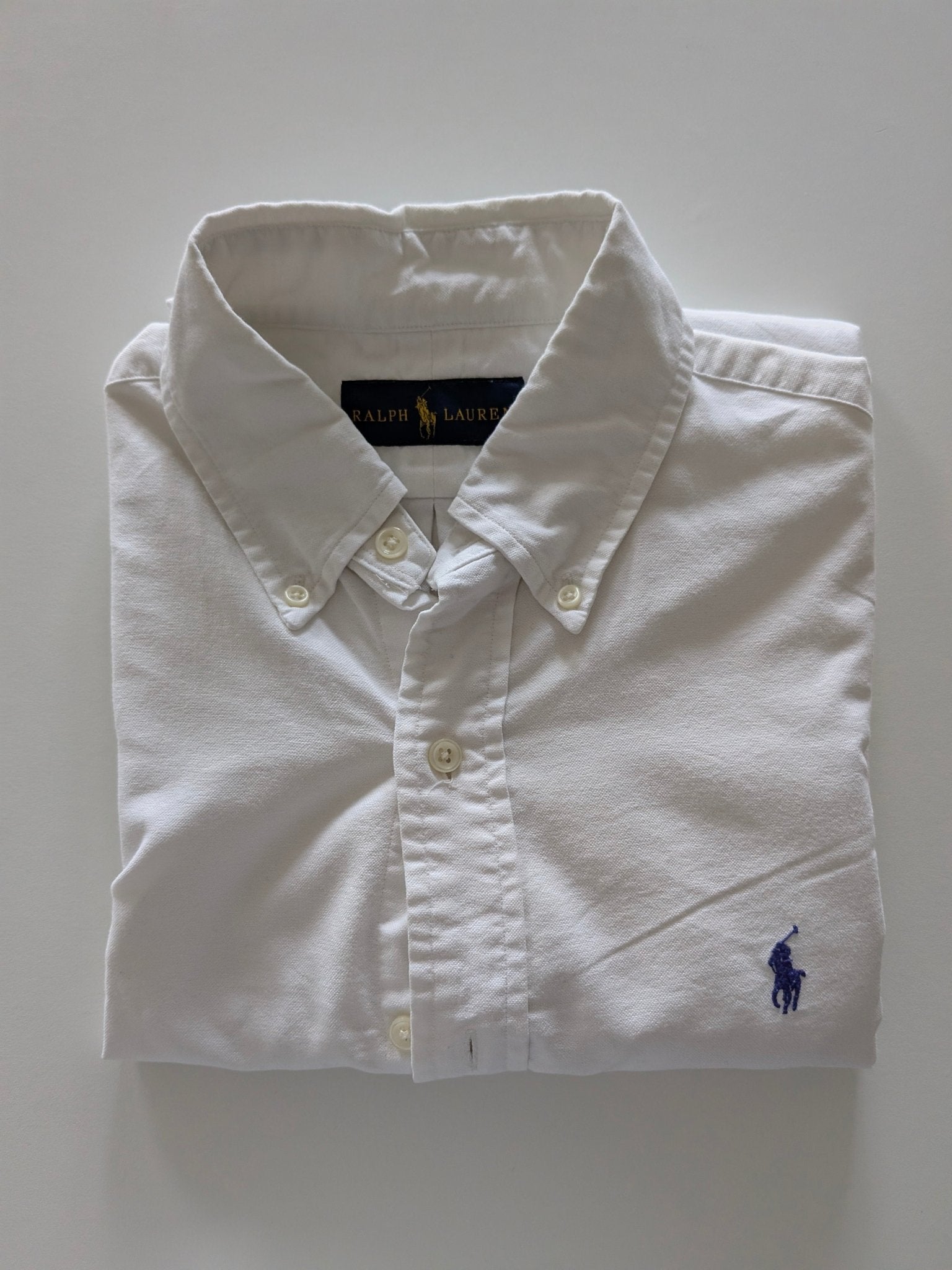 Ralph Lauren Men’s Short Sleeve Shirt Size S White Cotton Classic Fit Pony Logo - USASTARFASHION