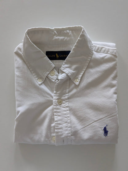 Ralph Lauren Men’s Short Sleeve Shirt Size S White Cotton Classic Fit Pony Logo - USASTARFASHION