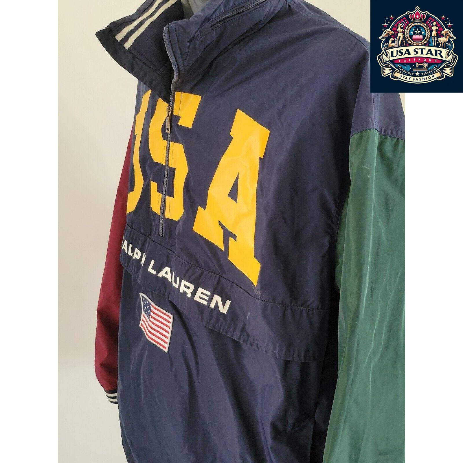 Ralph Lauren Windbreaker Jacket XL, Lightweight Classic Style, Chest 54", Vintage Condition - USASTARFASHION