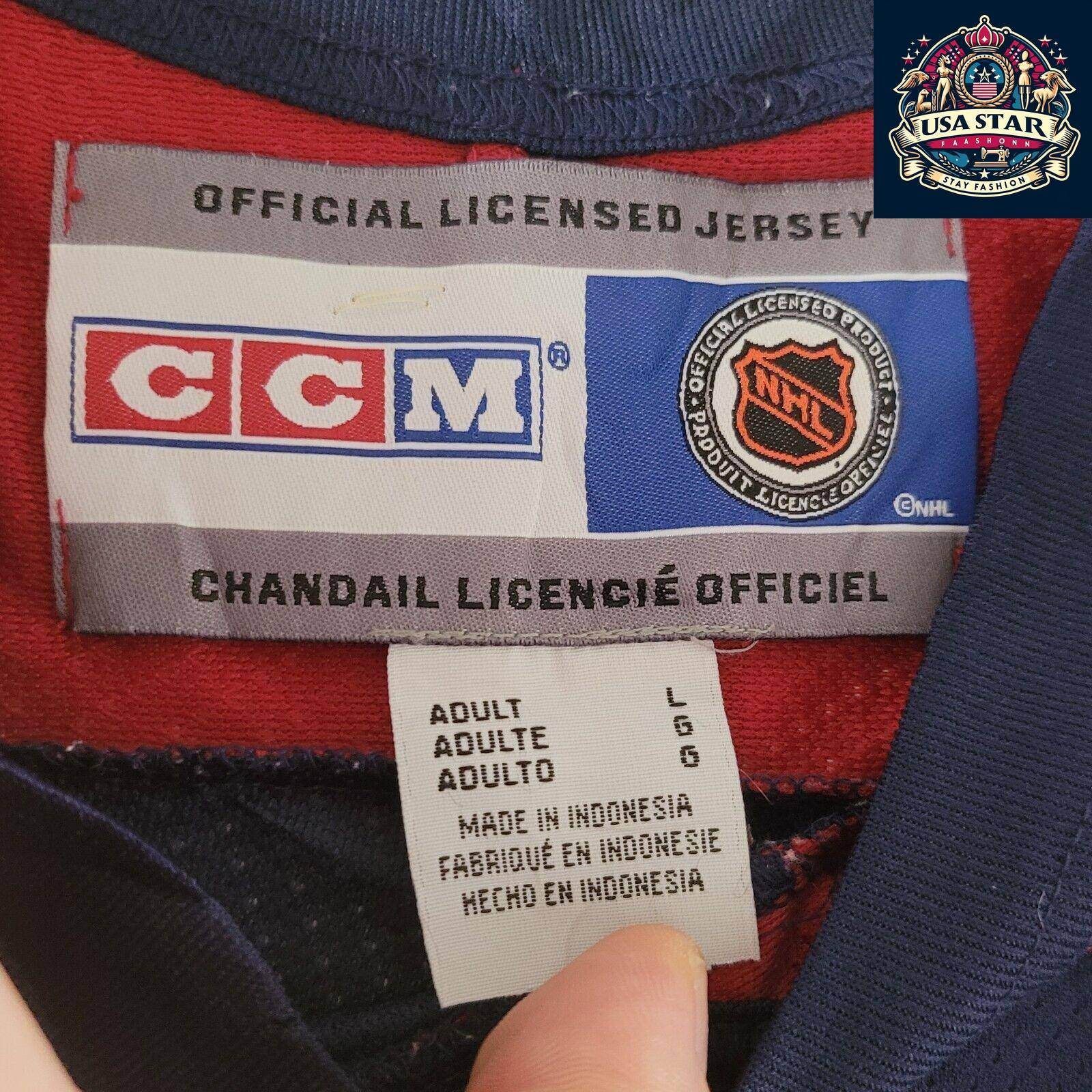 Rare Atlanta Thrashers Jersey Size L - Comfortable Navy Blue CCM Fabric for Ice Hockey Fans - USASTARFASHION