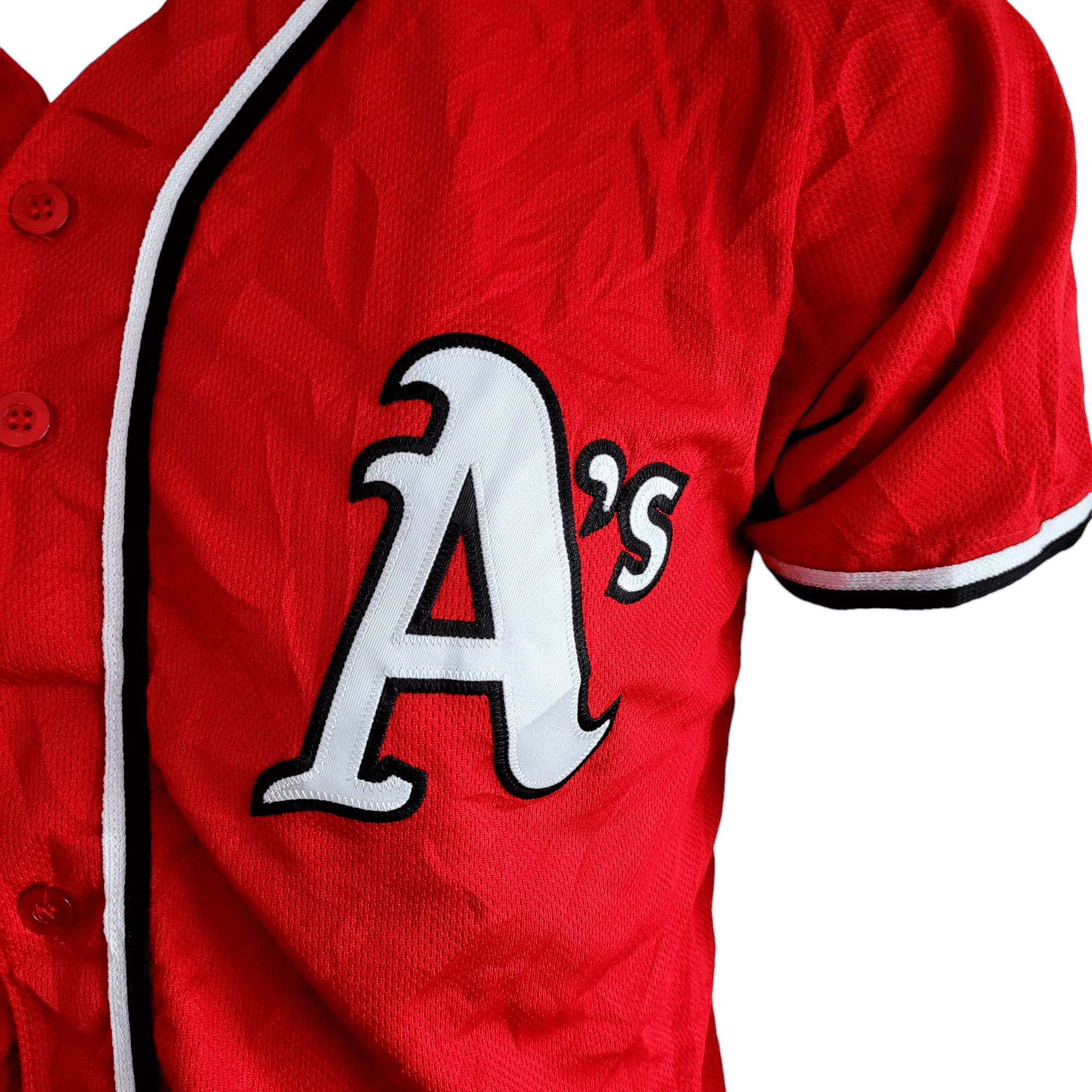 Red A’s Majestic Athletic Jersey - Men’s Medium 2, 100% Polyester, Used, Made in Canada - USASTARFASHION