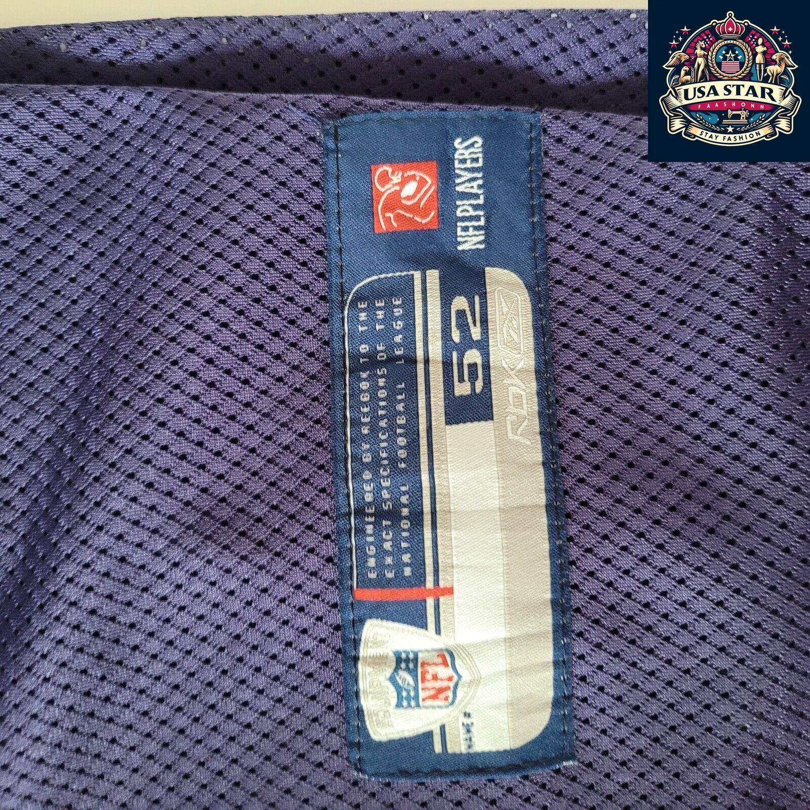 Reebok Baltimore Ravens Jersey Shirt Purple Men’s Size 56 5 Flacco Authentic Design - USASTARFASHION