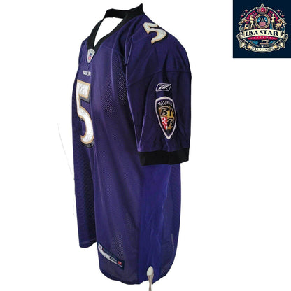 Reebok Baltimore Ravens Jersey Shirt Purple Men’s Size 56 5 Flacco Authentic Design - USASTARFASHION