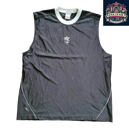 Reebok Basketball Vest T-Shirt Size M, Lightweight Moisture - Wicking Fabric, Sporty Black Design - USASTARFASHION