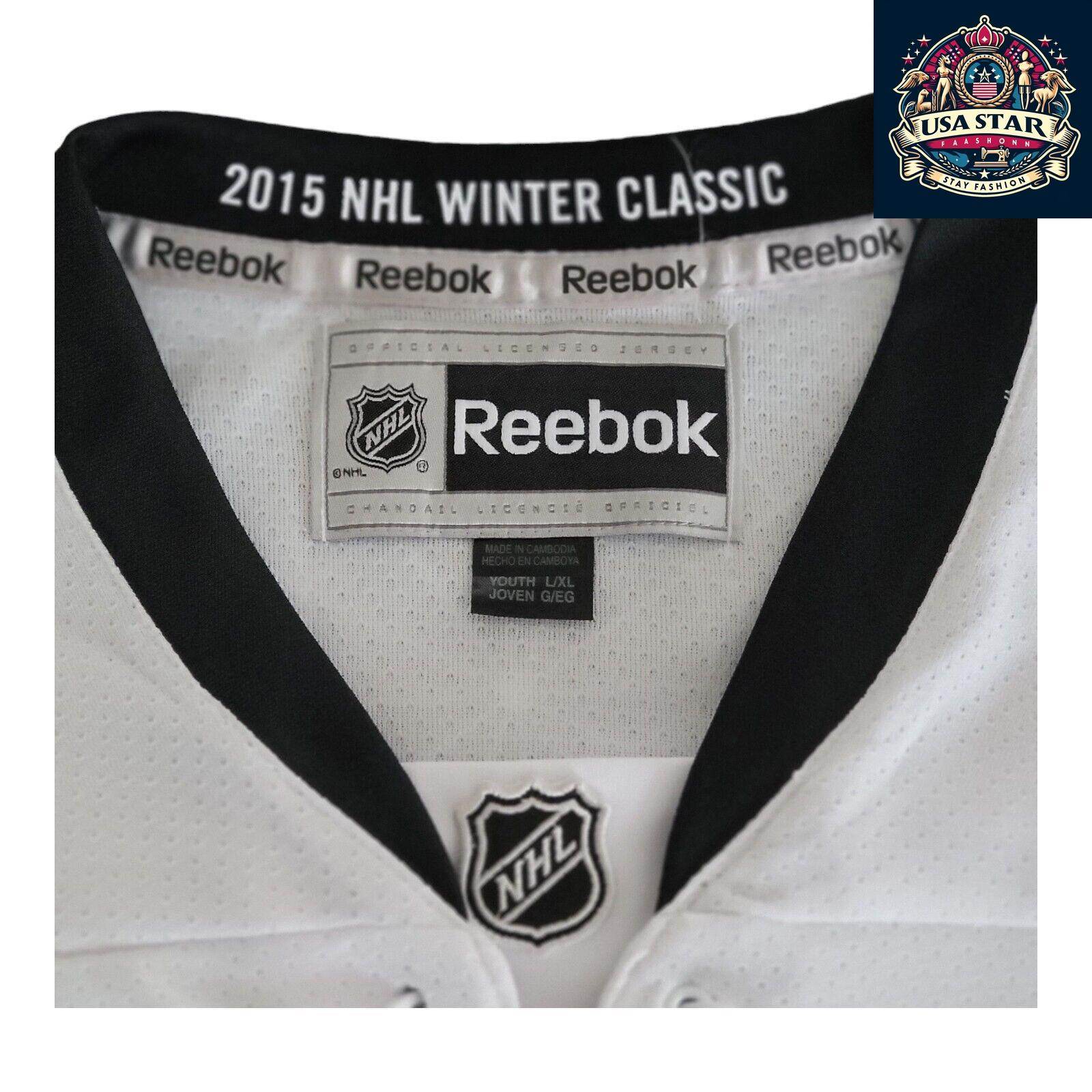 Reebok Chicago Blackhawks Youth Jersey L/XL - Vintage White Design with Iconic Logo - USASTARFASHION