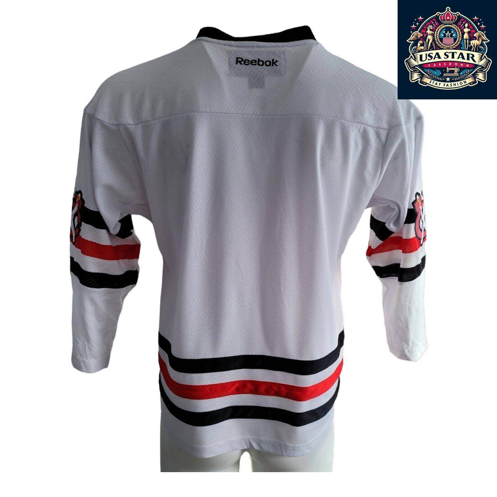 Reebok Chicago Blackhawks Youth Jersey L/XL - Vintage White Design with Iconic Logo - USASTARFASHION