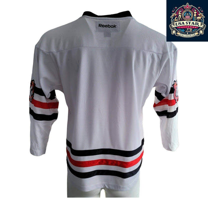 Reebok Chicago Blackhawks Youth Jersey L/XL - Vintage White Design with Iconic Logo - USASTARFASHION