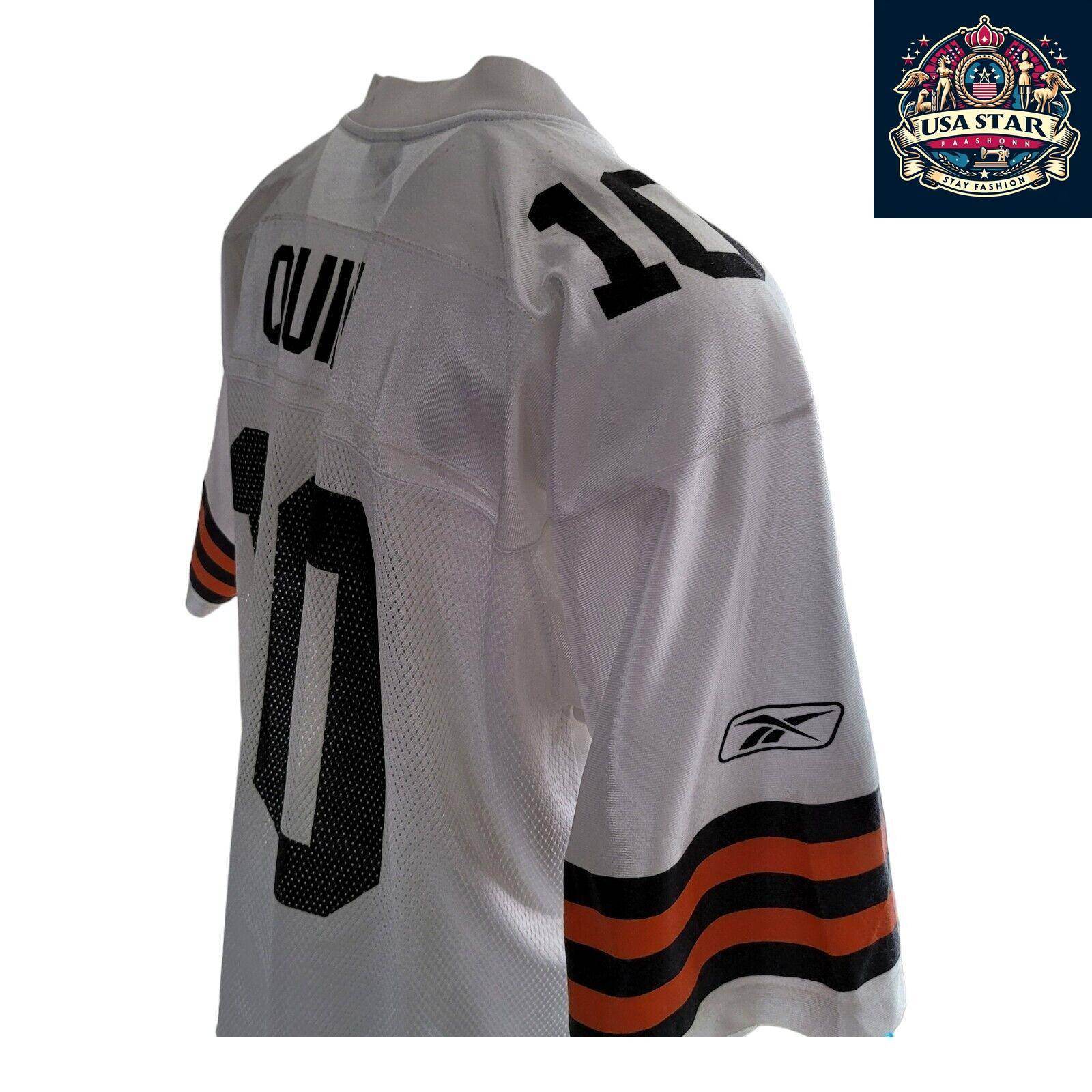 Reebok Cleveland Browns Jersey 10 Quinn - Large, Breathable Fabric, Durable Fan Apparel - USASTARFASHION