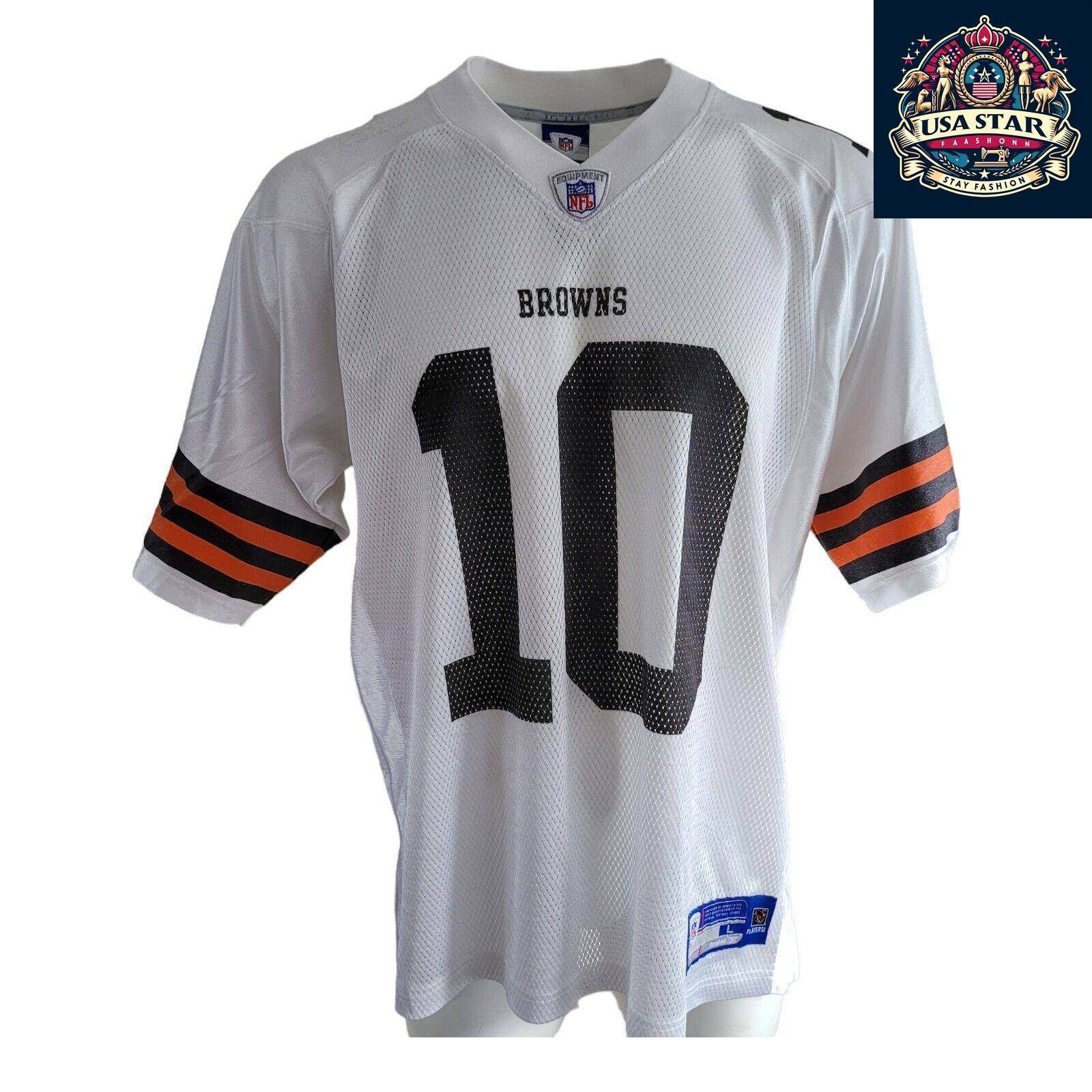Reebok Cleveland Browns Jersey 10 Quinn - Large, Breathable Fabric, Durable Fan Apparel - USASTARFASHION