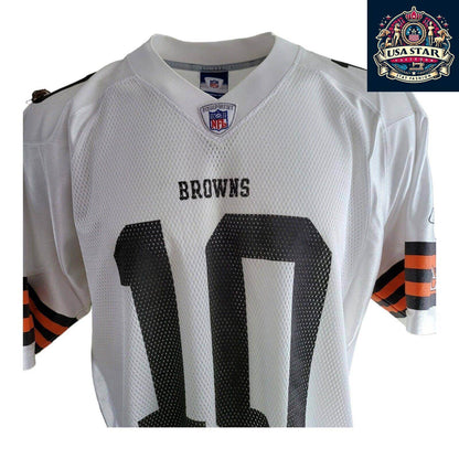 Reebok Cleveland Browns Jersey 10 Quinn - Large, Breathable Fabric, Durable Fan Apparel - USASTARFASHION