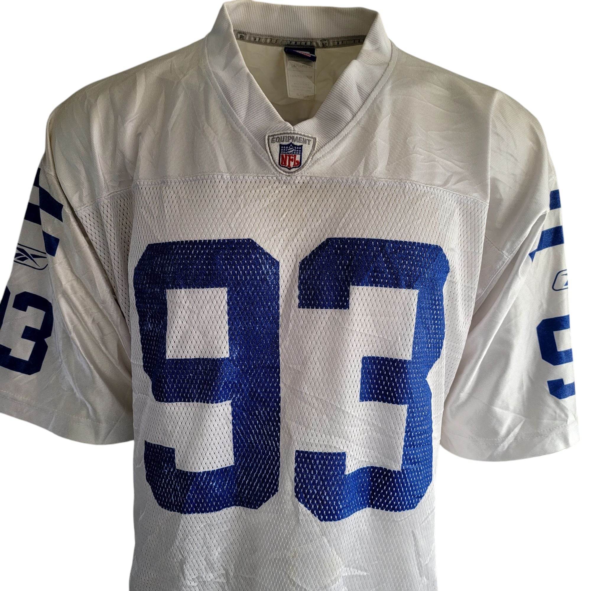 Reebok NFL Equipment Dwight Freeney 93 Indianapolis Colts Jersey – Size L - USASTARFASHION