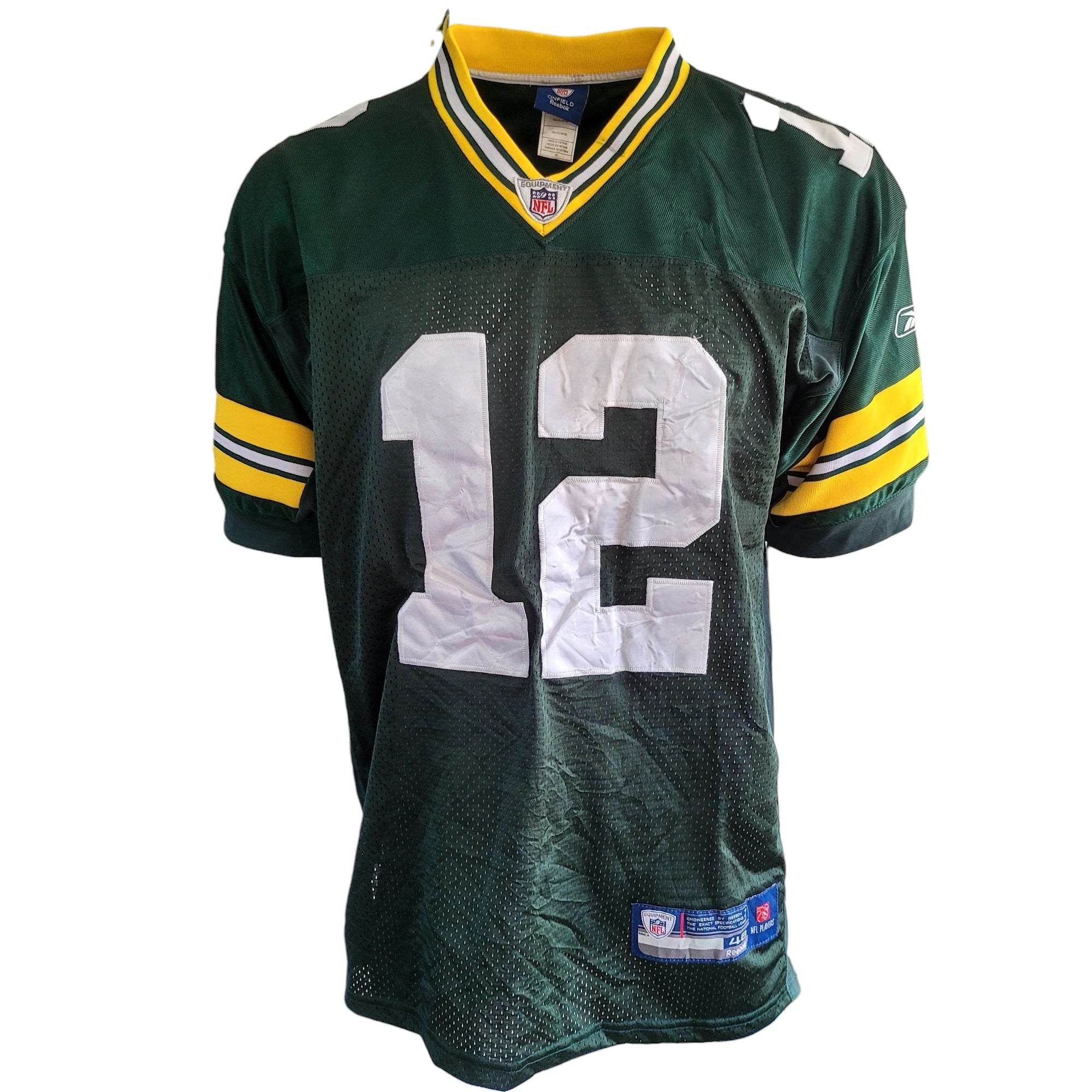 Vintage Reebok Green Bay Packers Aaron Rodgers Jersey 12 Size 48 - USASTARFASHION