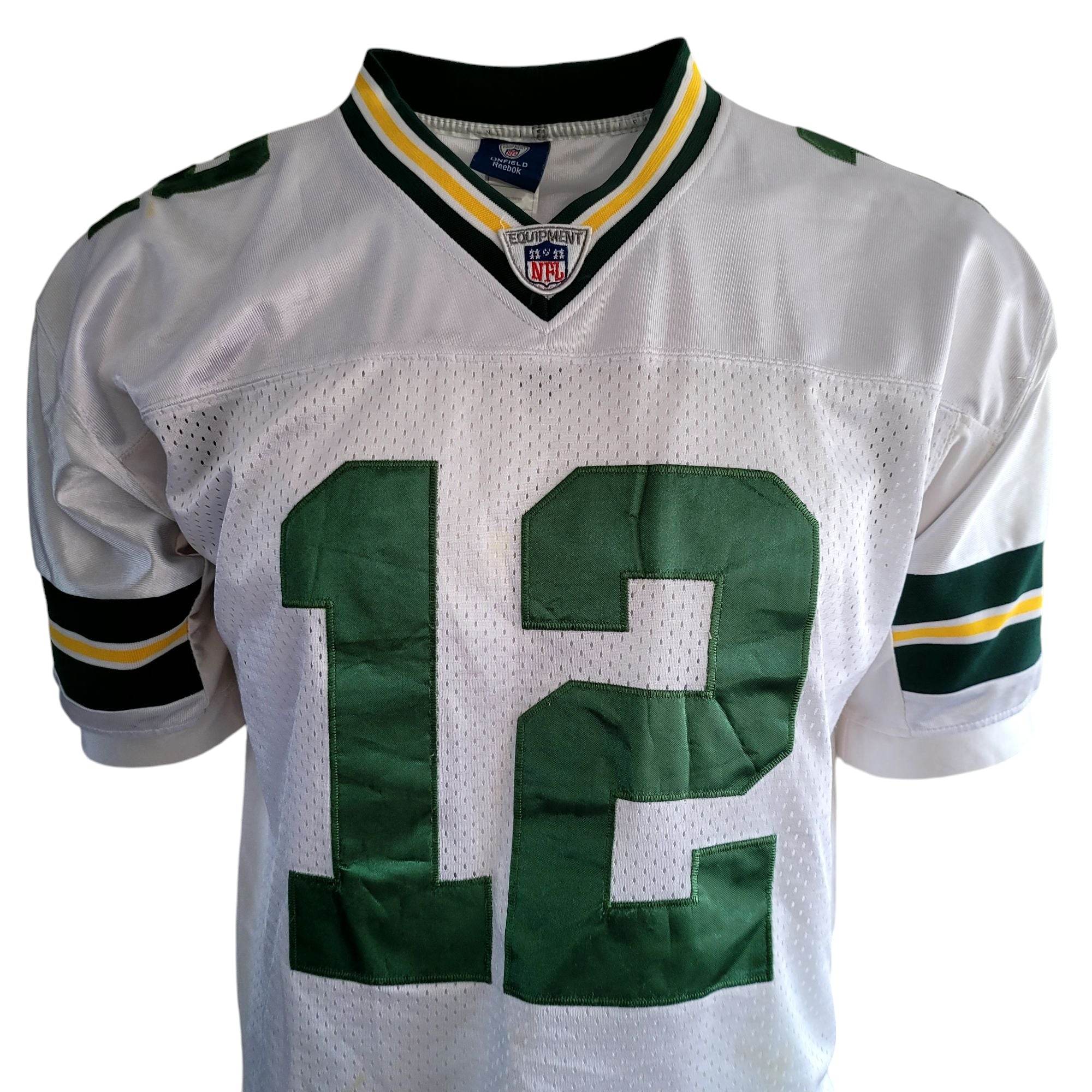 Reebok Green Bay Packers Aaron Rodgers 12 White Away Jersey (Men's Size 52) - USASTARFASHION