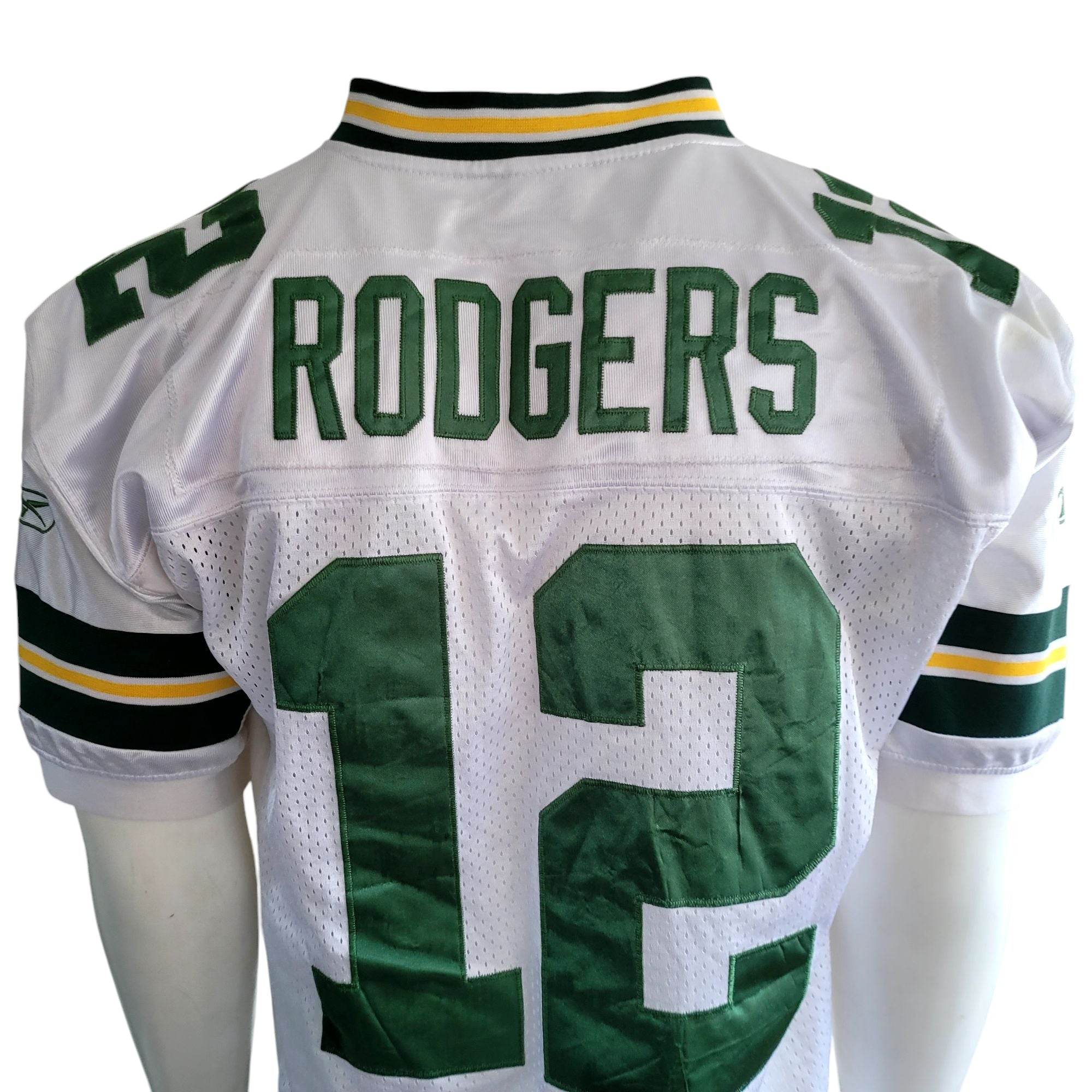 Reebok Green Bay Packers Aaron Rodgers 12 White Away Jersey (Men's Size 52) - USASTARFASHION