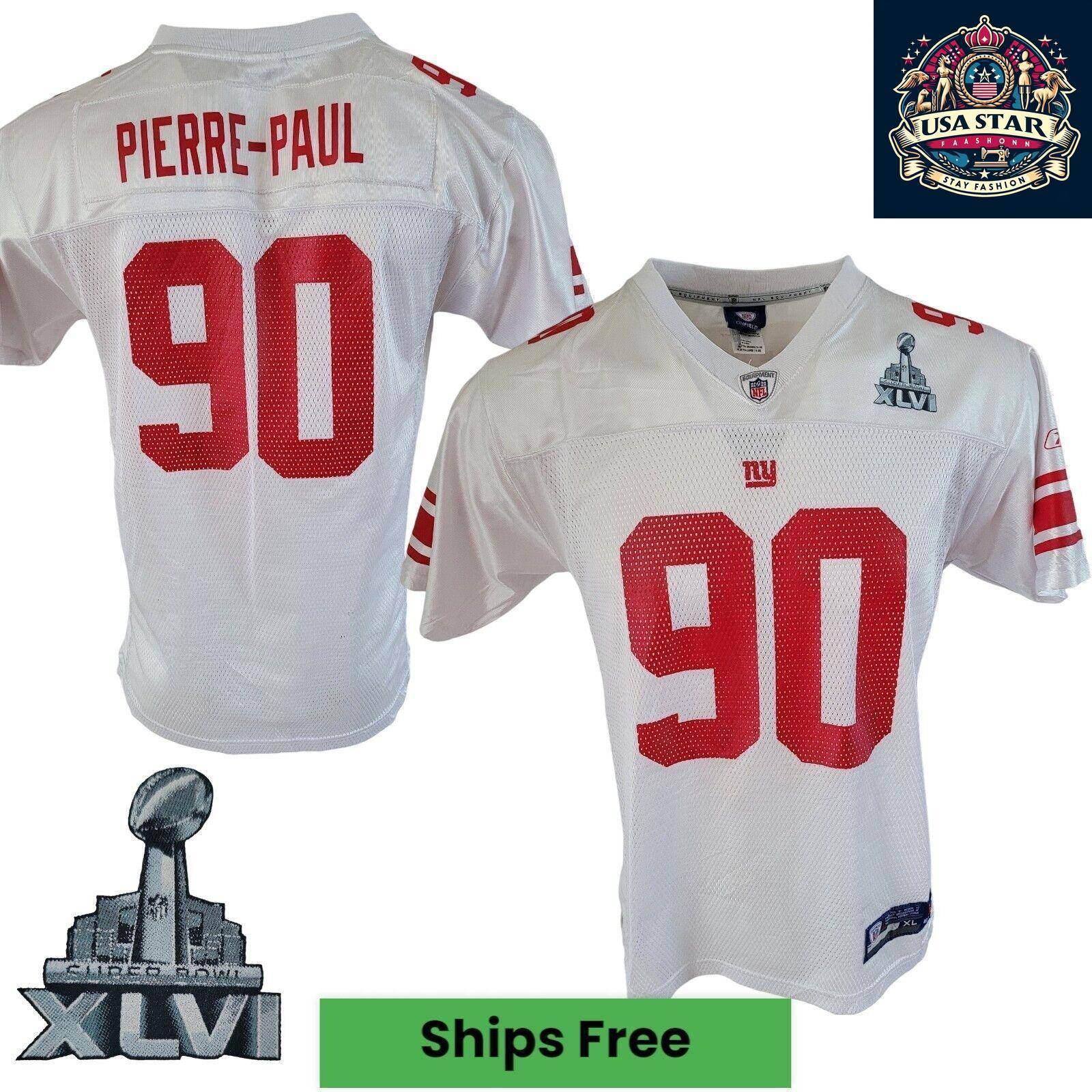 Reebok New York Giants Jersey Jason Pierre - Paul 90 Youth NFL Comfort Fit Authentic Design - USASTARFASHION