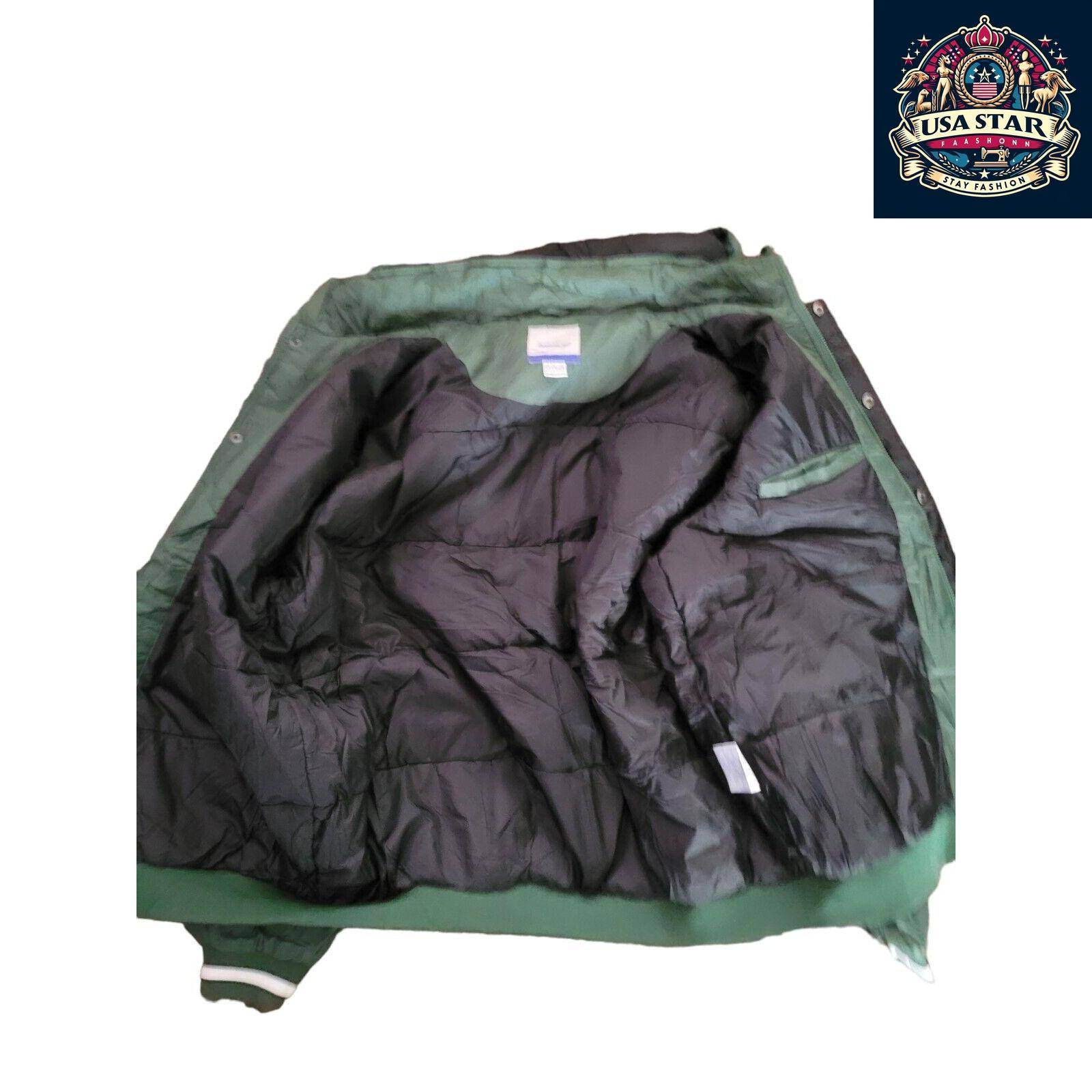 Reebok NFL NY Jets Vintage Baseball Jacket 2XL with Removable Hoodie, Team Logos & Pockets - USASTARFASHION
