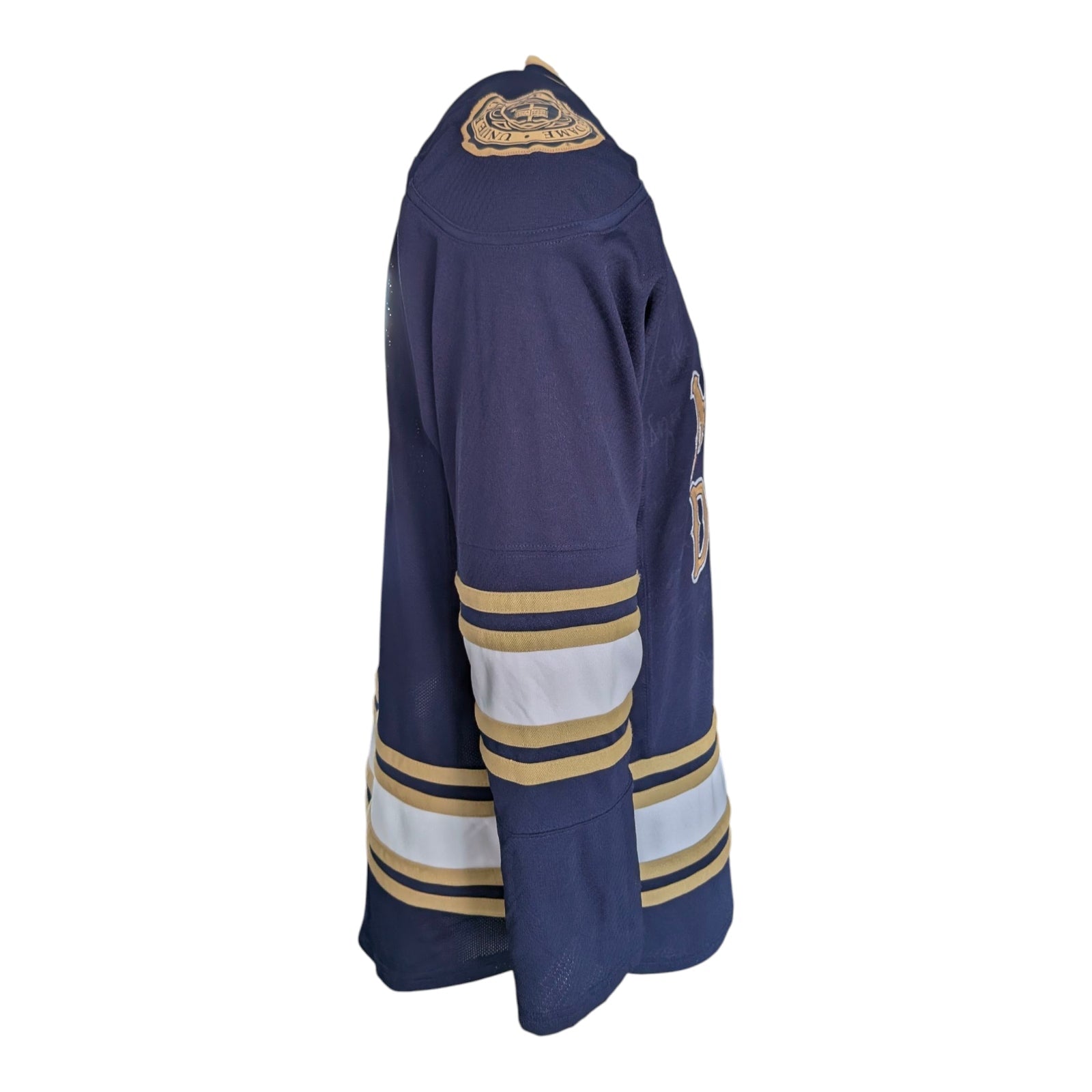 Reebok Notre Dame Ice Hockey Jersey — Navy/Gold — Size S/P - USASTARFASHION