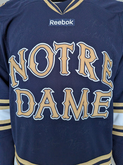 Reebok Notre Dame Ice Hockey Jersey — Navy/Gold — Size S/P - USASTARFASHION