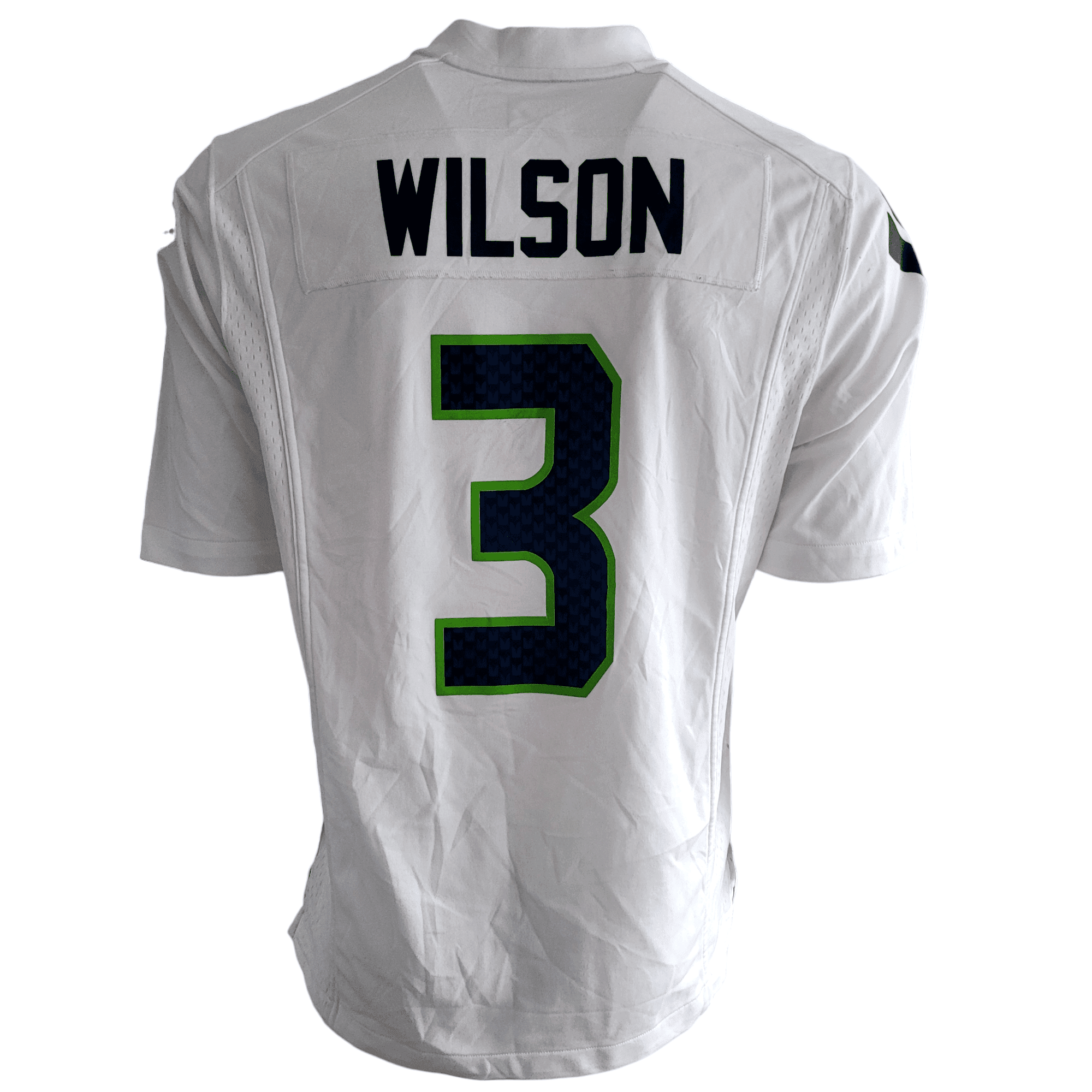 Russell Wilson Seattle Seahawks NFL Jersey 3 White Size M Nike On Field - USASTARFASHION