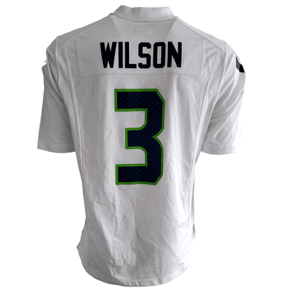 Russell Wilson Seattle Seahawks NFL Jersey 3 White Size M Nike On Field - USASTARFASHION