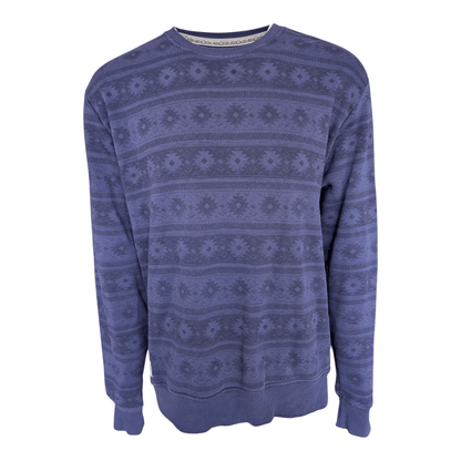 Saltrock Men’s Sweater Navy Blue Aztec Pattern Crewneck Pullover Size XL Cotton - USASTARFASHION
