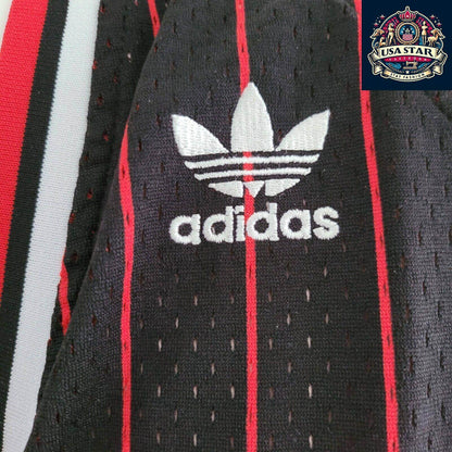 Scottie Pippen 33 Chicago Bulls Jersey - Black Red Pinstripe Vintage M - NBA Apparel - USASTARFASHION
