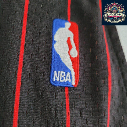 Scottie Pippen 33 Chicago Bulls Jersey - Black Red Pinstripe Vintage M - NBA Apparel - USASTARFASHION