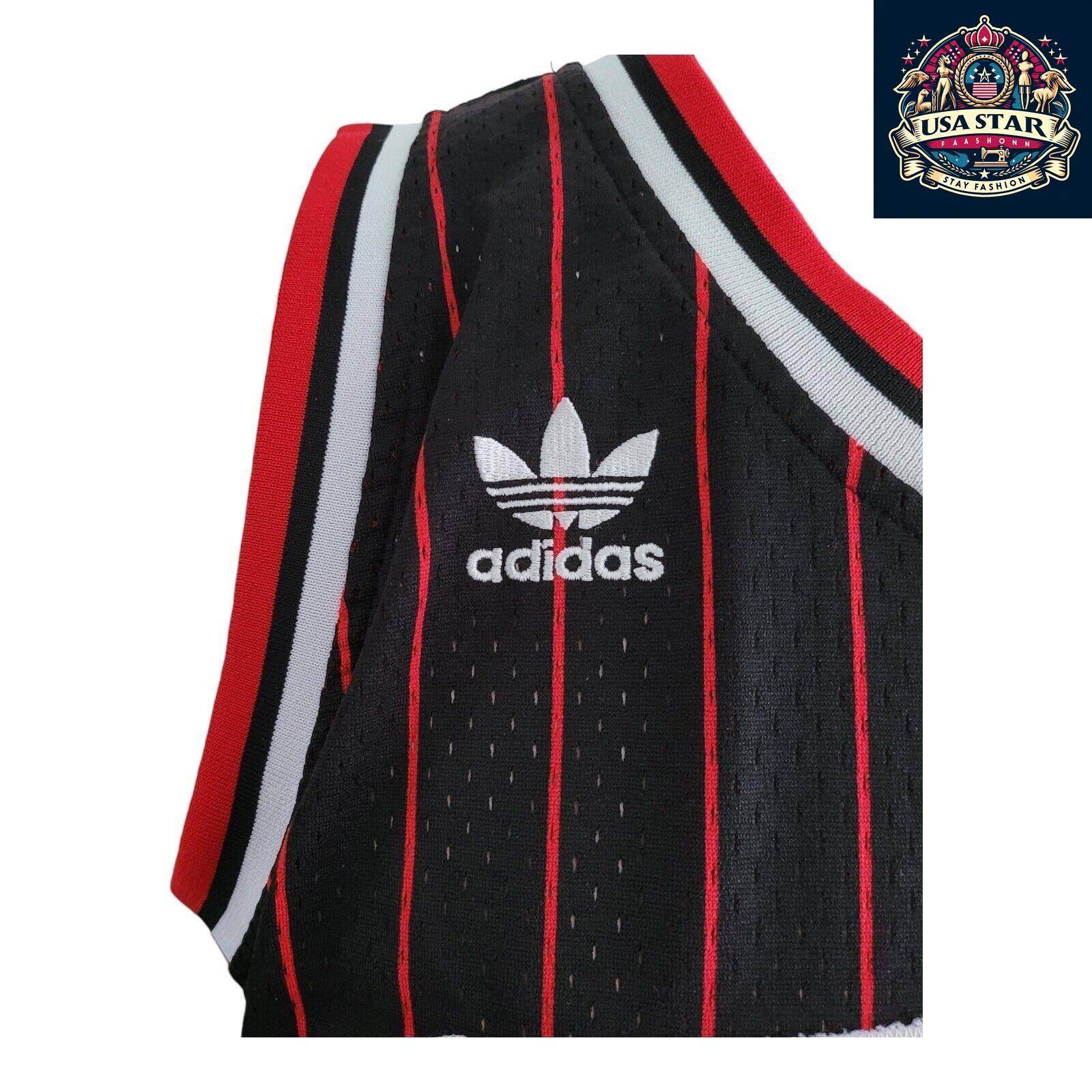 Scottie Pippen 33 Chicago Bulls Jersey - Black Red Pinstripe Vintage M - NBA Apparel - USASTARFASHION