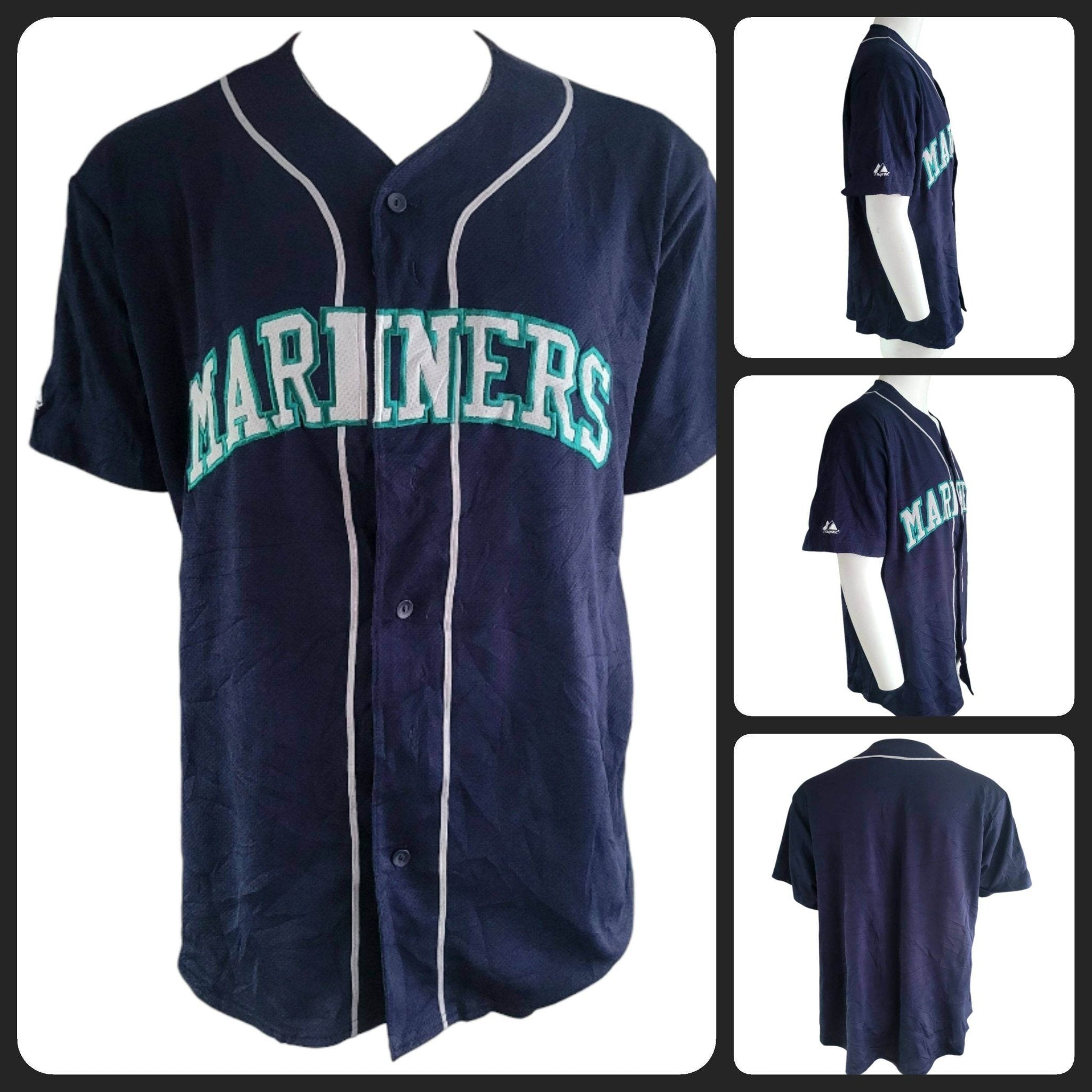 Seattle Mariners Jersey Majestic XXL - Embroidered Logo, Button - Up Design, Grade A Condition - USASTARFASHION