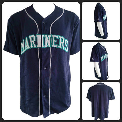 Seattle Mariners Jersey Majestic XXL - Embroidered Logo, Button - Up Design, Grade A Condition - USASTARFASHION