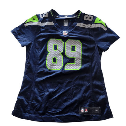 Seattle Seahawks Doug Baldwin Jersey 89 NFL On Field by Nike - Women's Medium, Navy Blue - USASTARFASHION