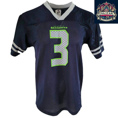 Seattle Seahawks Jersey 3 Russell Wilson Youth XXL (18 - 20) & Adult S - Official NFL Apparel - USASTARFASHION