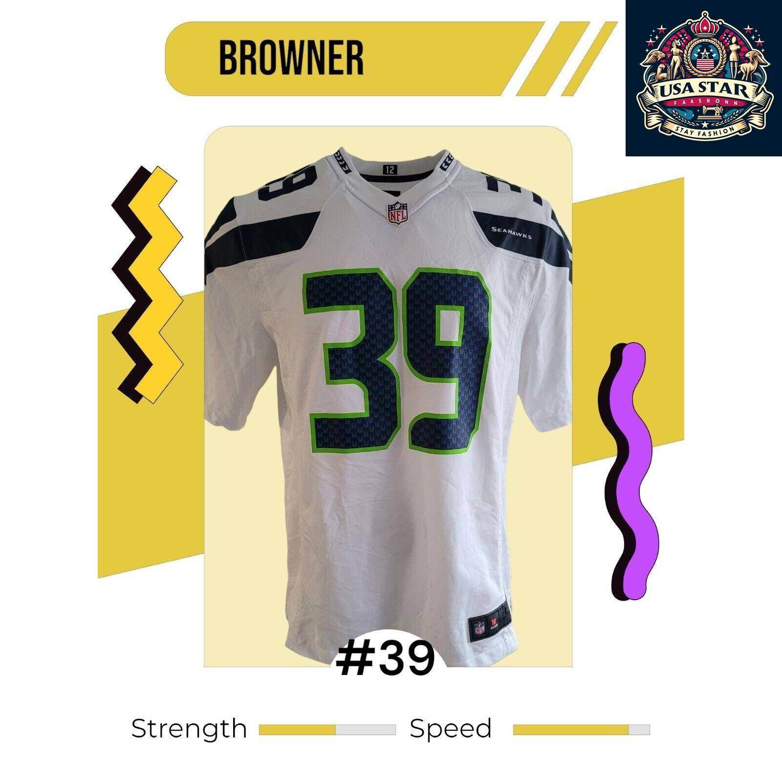 Seattle Seahawks Jersey Browner 39 Authentic Nike Men’s Jersey - High - Quality & Comfortable Fit - USASTARFASHION