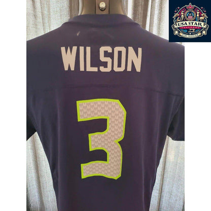 Seattle Seahawks Youth Jersey XL (18 - 20) - Wilson 3, Breathable Fabric, Grade A Condition - USASTARFASHION