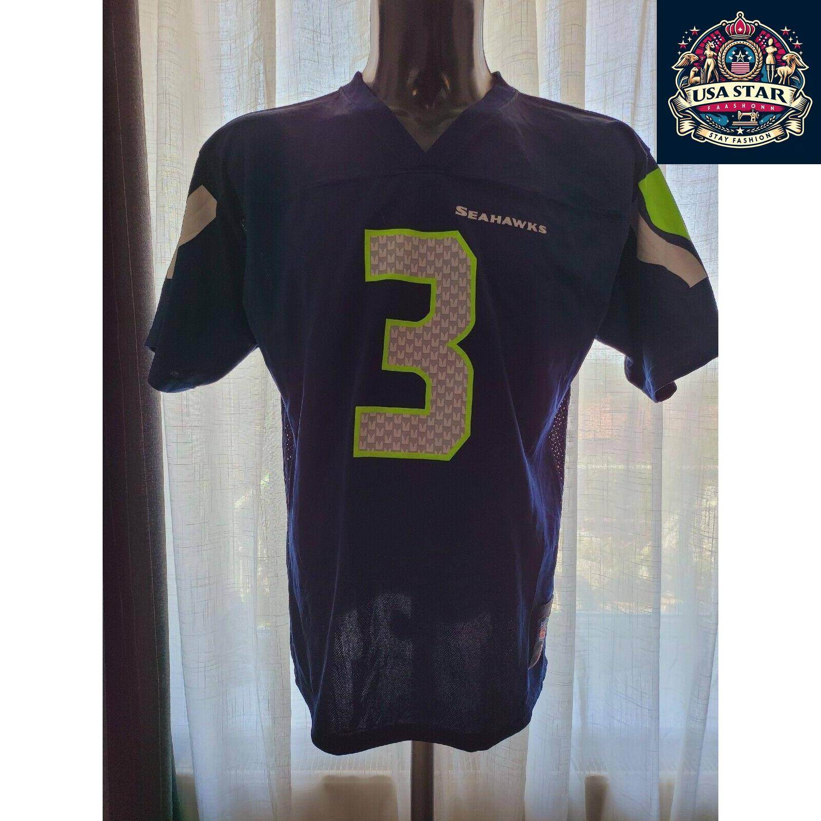 Seattle Seahawks Youth Jersey XL (18 - 20) - Wilson 3, Breathable Fabric, Grade A Condition - USASTARFASHION