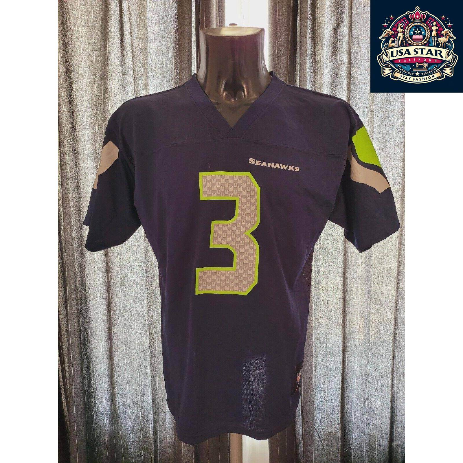 Seattle Seahawks Youth Jersey XL (18 - 20) - Wilson 3, Breathable Fabric, Grade A Condition - USASTARFASHION
